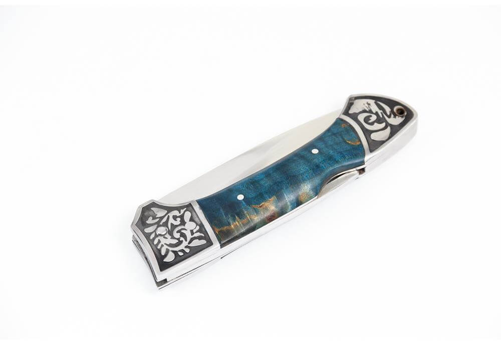 Нож складной из стали Elmax Юнкер №2, рукоять - карельская береза