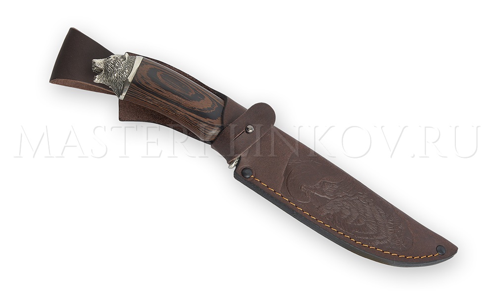 Нож из дамасской стали Кадет, рукоять - венге, литье Медведь