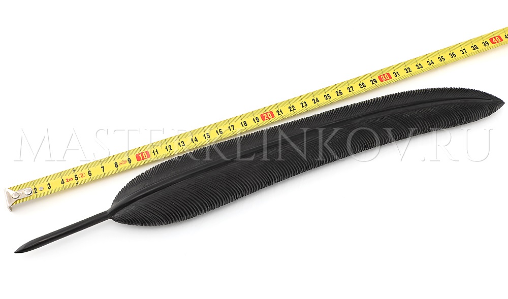 Композиция Перо мозаичный ламинат, черный граб, резьба, подставка