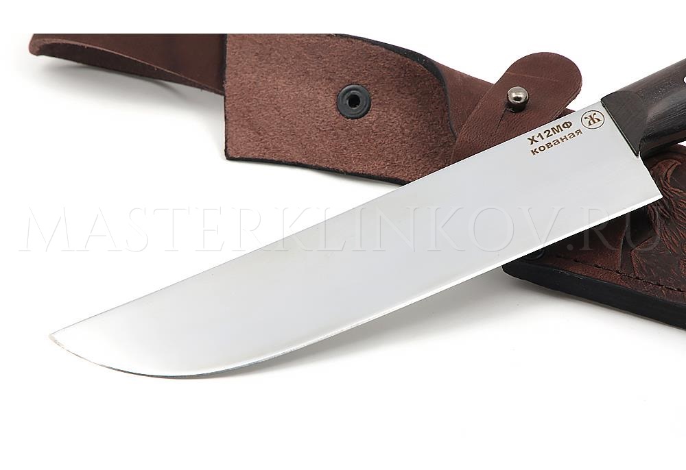 Нож из стали Х12МФ Узбек,150 мм, рукоять - черный граб