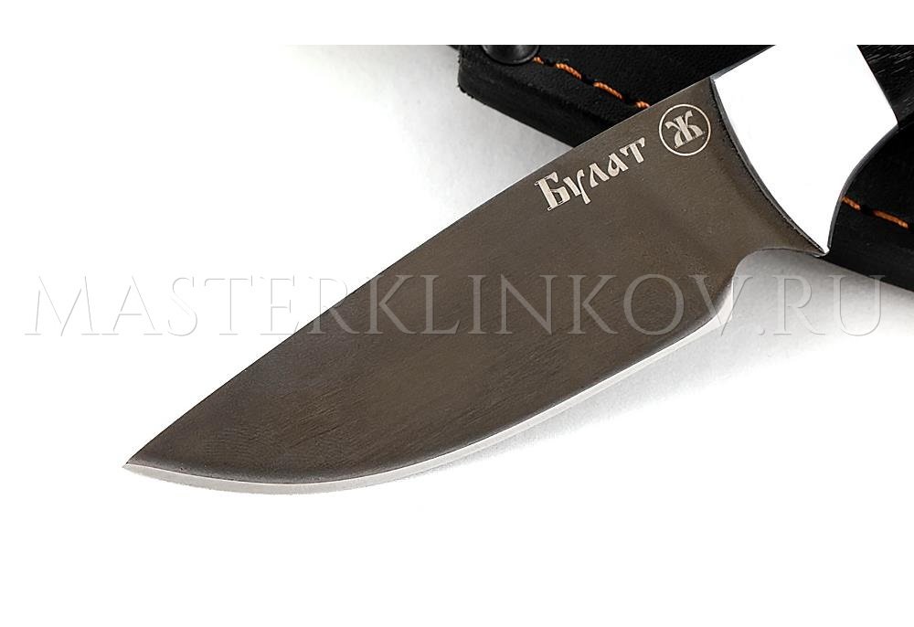 Нож из булатной стали Ерш, цельнометаллический, черный граб