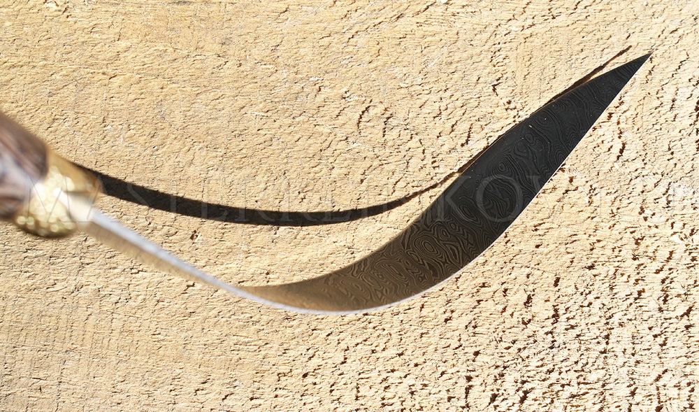 Нож филейный кованый из дамасской стали №3, 200 мм, рукоять - венге