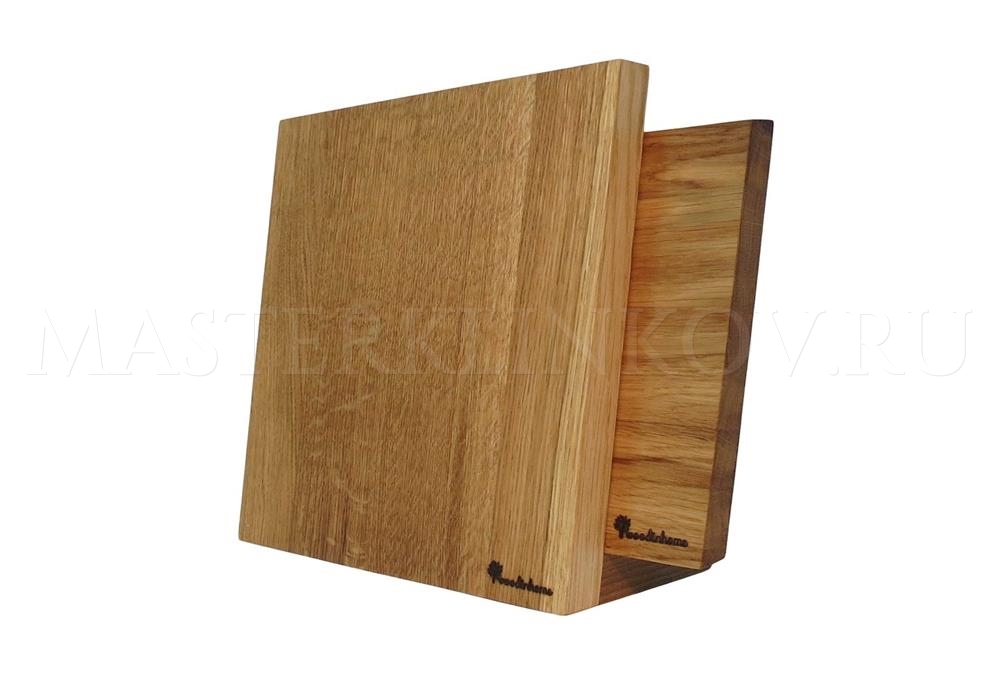 Комплект: магнитная подставка для 5 ножей с разделочной доской из дуба, покрытие - натуральное масло