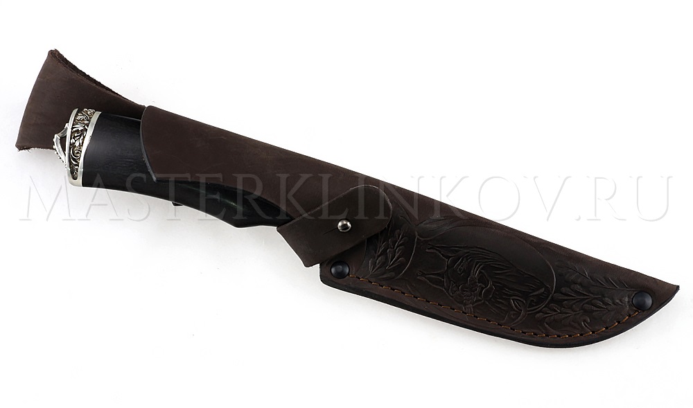 Нож из стали М390 Соболь, рукоять - черный граб, литье