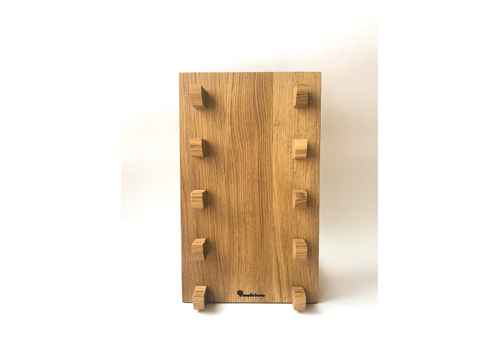 Стойка - панно для 5 ножей, покрытие - натуральное масло, светлая