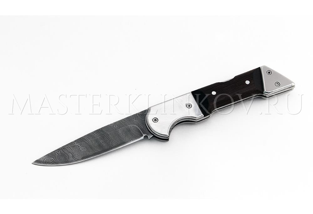 Нож складной из дамасской стали Хищник, рукоять - венге