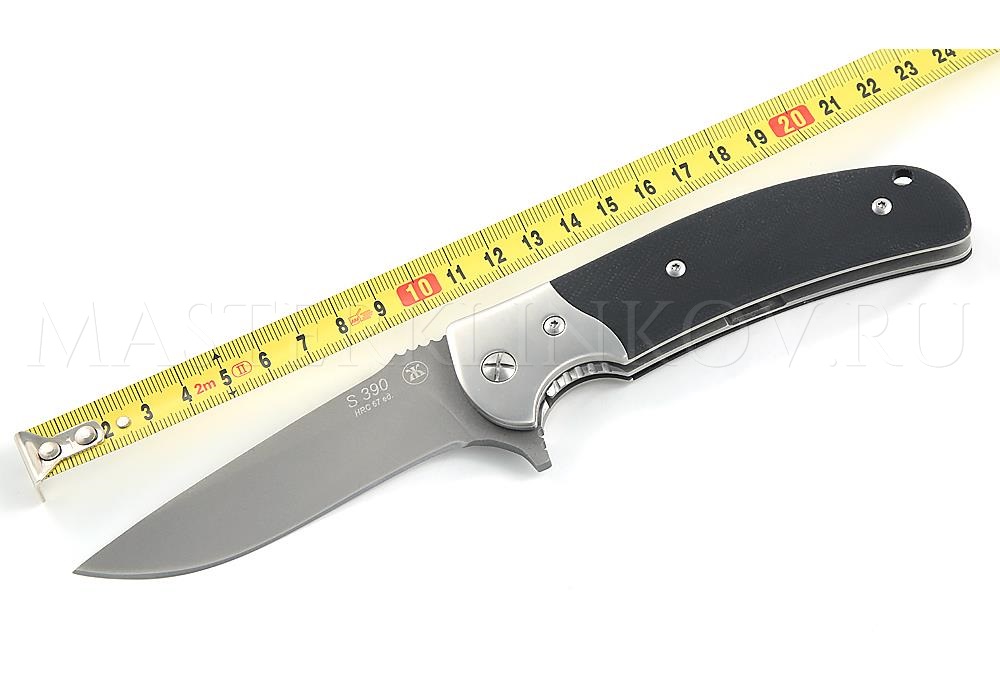 Нож складной из порошковой стали S390 - 012, рукоять - микарта