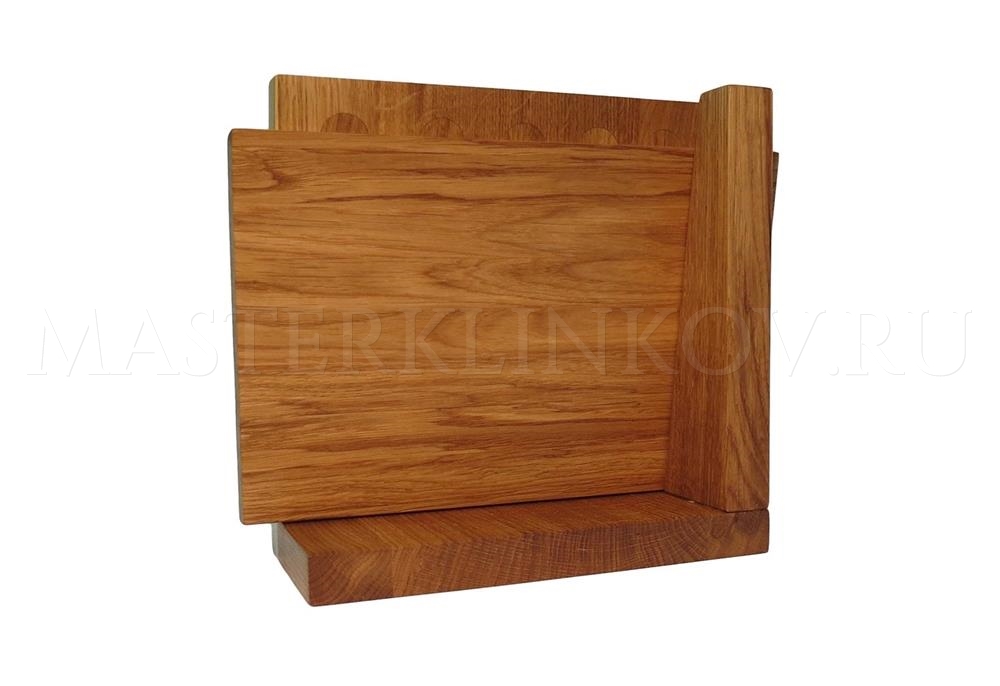 Комплект: магнитная подставка для 5 ножей с разделочной доской из дуба, покрытие - натуральное масло
