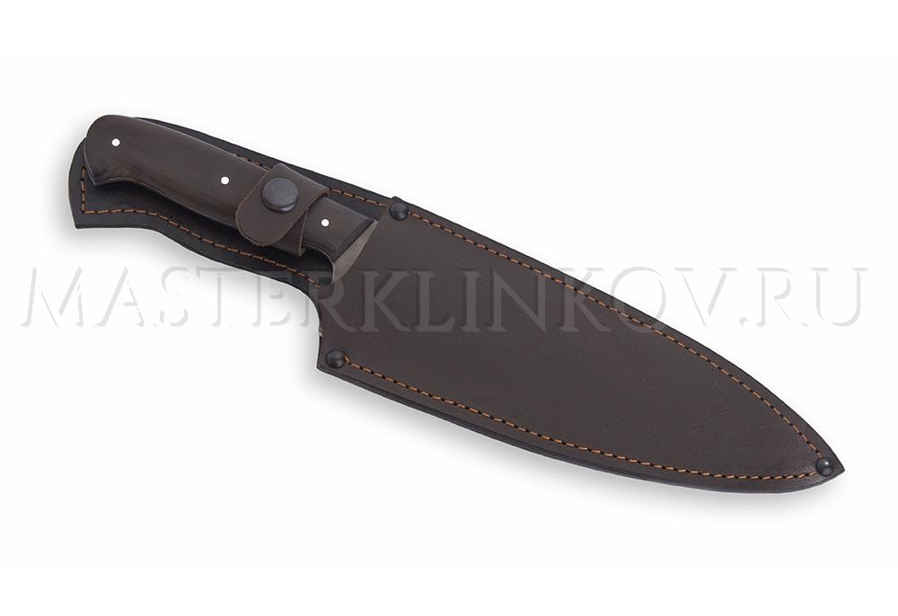 Нож кухонный из булатной стали Шеф-повар №1 А, 200 мм, черный граб