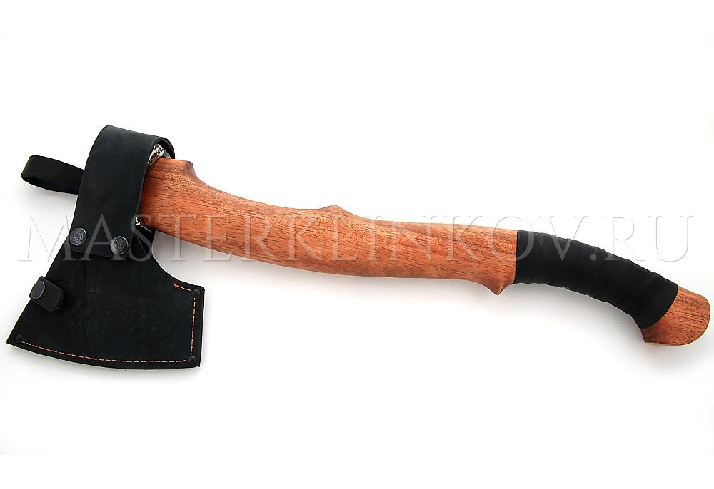 Кованый топор №24 Хозяин, немецкая сталь D2, кожаная оплетка