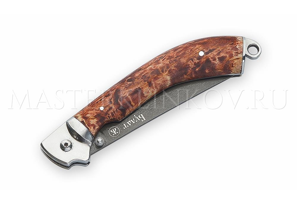 Нож складной из булатной стали Адмирал, рукоять - карельская береза