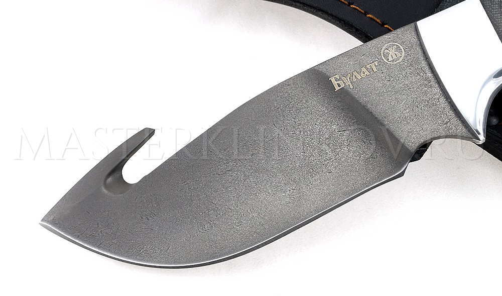 Нож из булатной стали «Носорог», цельнометаллический, рукоять - микарта
