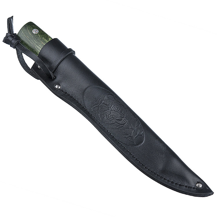 Нож из стали Х12МФ Якут средний, рукоять - стабилизированная карельская береза