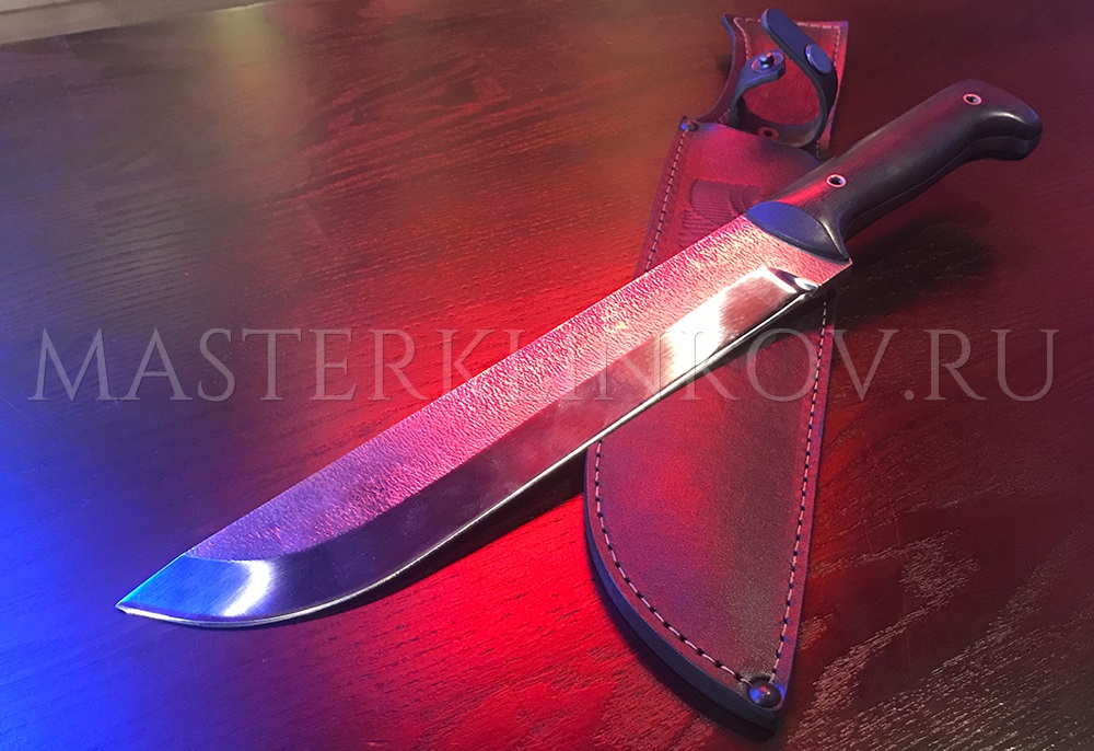 Мачете из стали 9ХФ, цельнометаллическое, малое, рукоять - граб