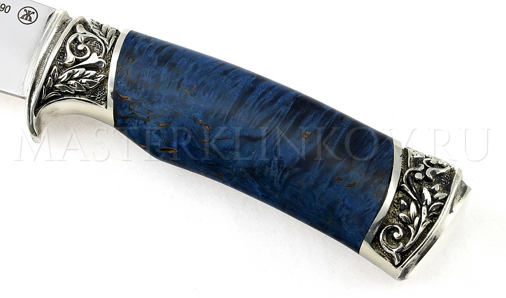 Нож из порошковой стали М390 Клык, рукоять - карельская береза, литье