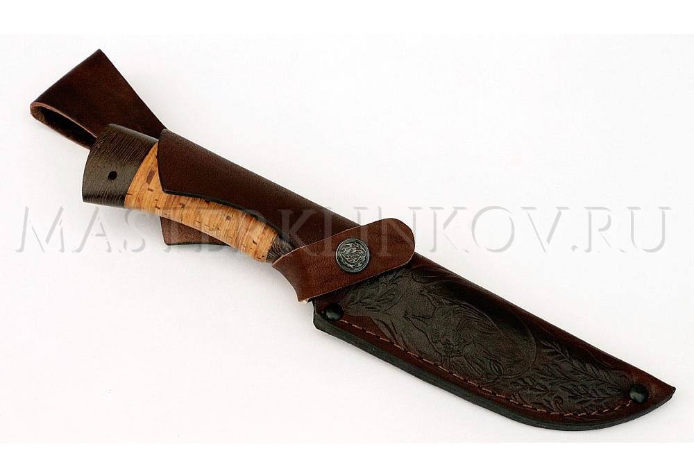 Нож из порошковой стали Elmax Глухарь, рукоять - венге, береста