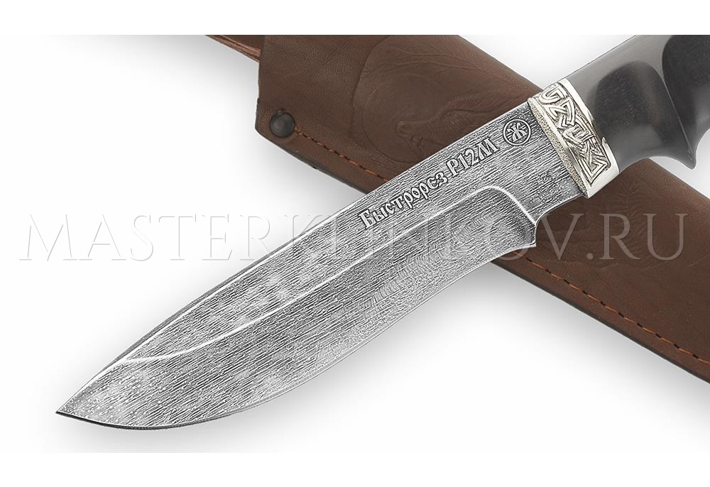 Нож из стали Р12М быстрорез Беркут, рукоять - черный граб под пальцы, литье