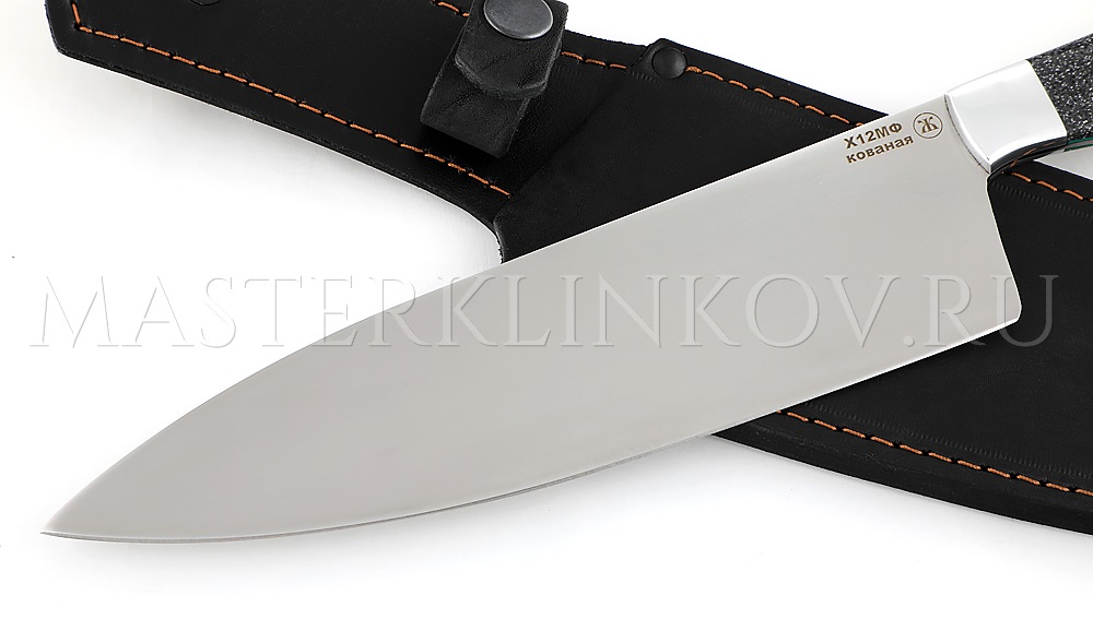 Нож из стали Х12МФ Шеф-повар №1, 200 мм, рукоять - акрил