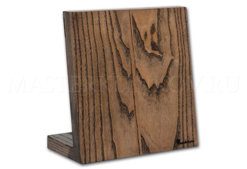 Магнитная подставка панно для 5 ножей из ясеня, покрытие - натуральное масло в цвет венге