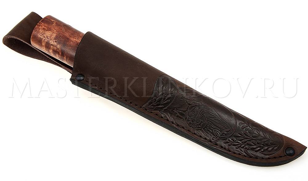 Нож из стали 9ХС Якут малый, рукоять - карельская береза