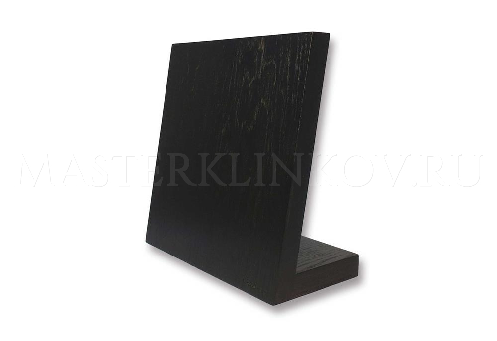 Магнитная подставка панно для 4 ножей из дуба, покрытие - черный лак