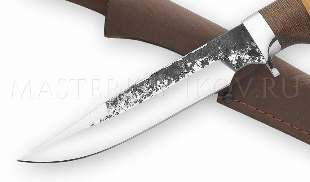 Нож Судак из стали Х12МФ, рукоять венге и береста