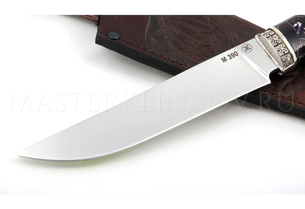 Нож из порошковой стали М390 Осетр, рукоять - композитный материал, литье