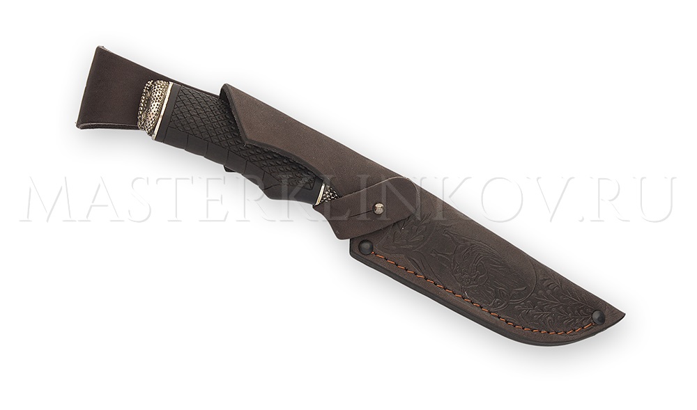 Нож из булатной стали Глухарь, рукоять - граб, литье Кобра