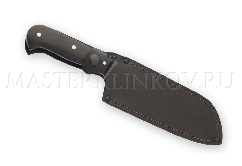 Нож кухонный из булатной стали Шеф-повар №6 А, 180 мм, граб