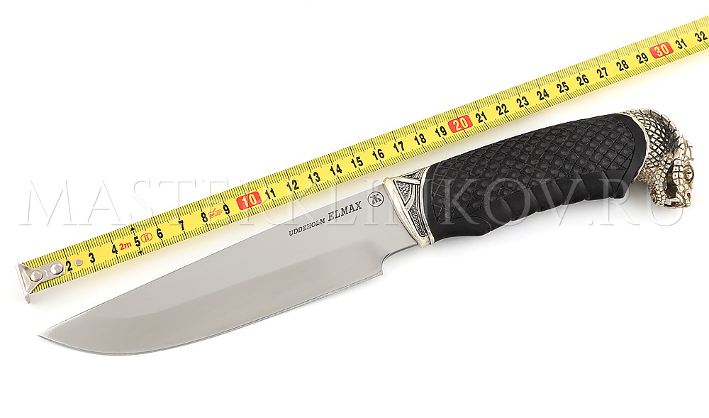 Нож из стали Elmax «Медведь», рукоять - черный граб, литье Кобра