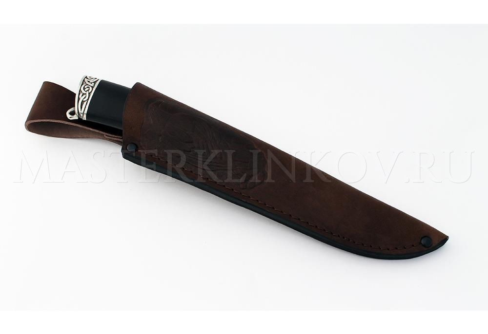 Нож из стали 9ХС Беркут, рукоять — черный граб, литье