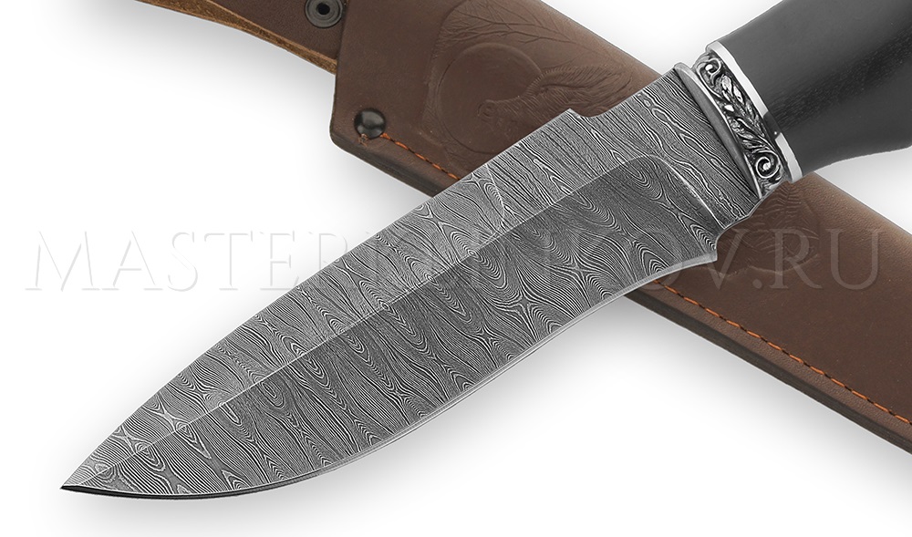 Нож из дамасской стали Беркут-2, рукоять - черный граб