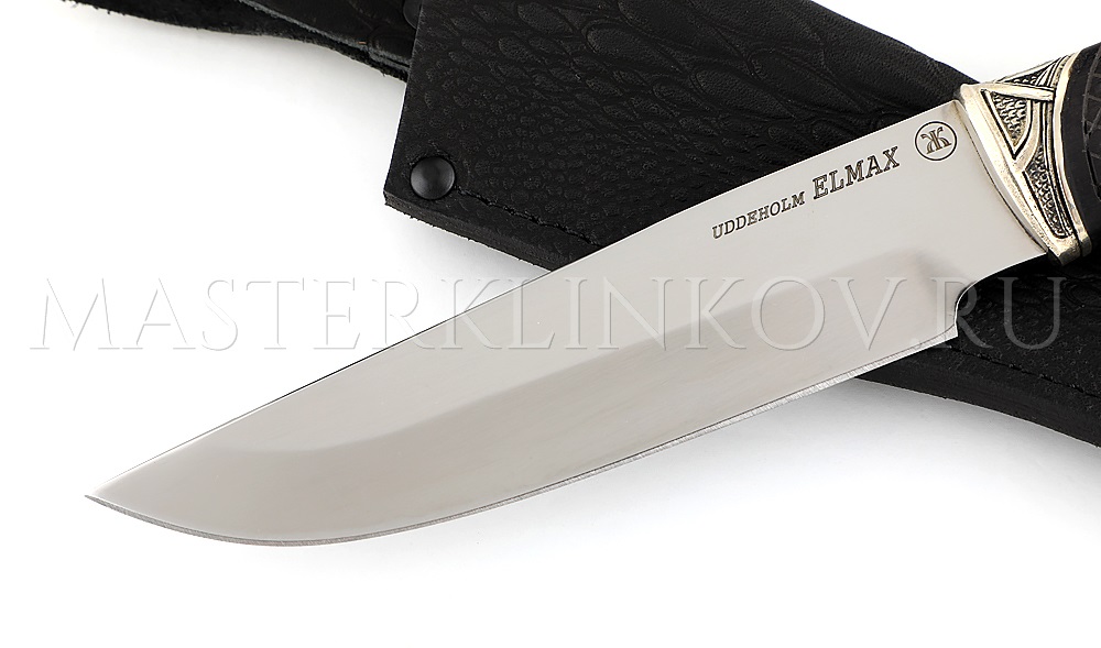 Нож из стали Elmax «Медведь», рукоять - черный граб, литье Кобра