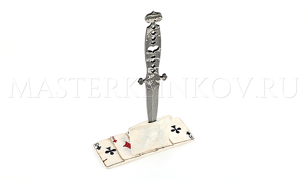 Композиция Масть, ламинатный дамаск, подставка из рога лося