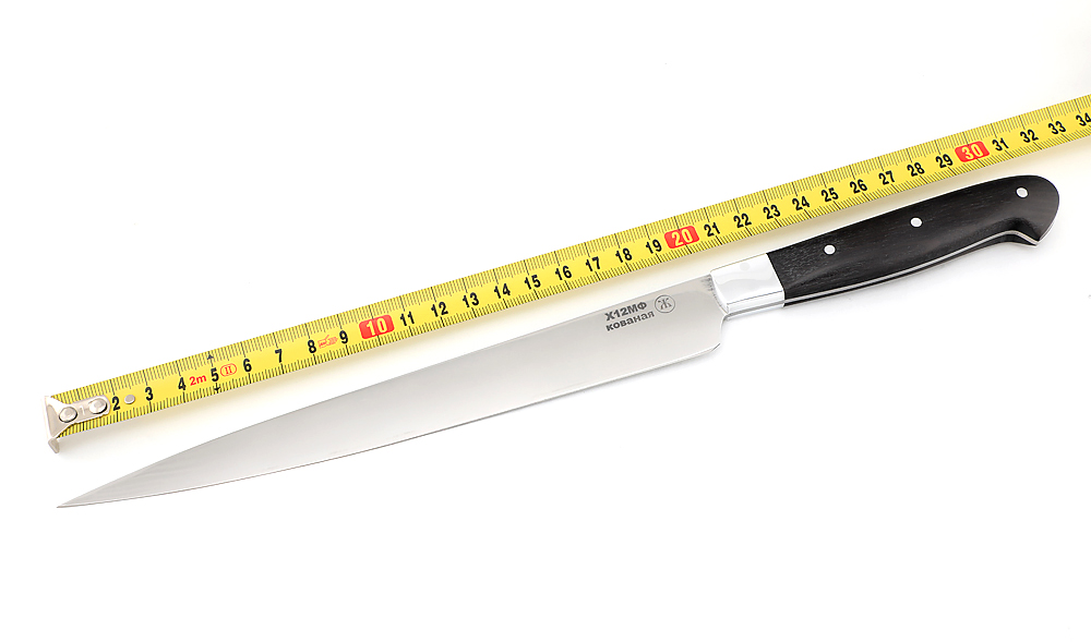 Нож филейный кованый из стали Х12МФ, 200 мм, рукоять - граб