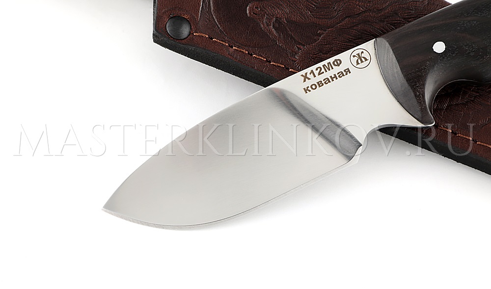 Нож из стали Х12МФ Бобр малый, граб, цельнометаллический