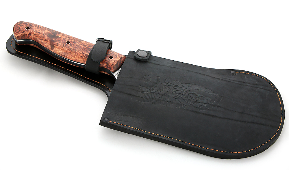 Тяпка цельнометаллическая из стали 9ХФ, рукоять - карельская береза