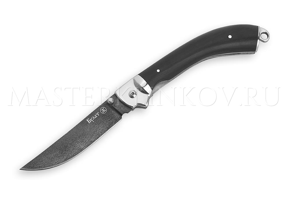 Нож складной из булатной стали Адмирал, рукоять - черный граб