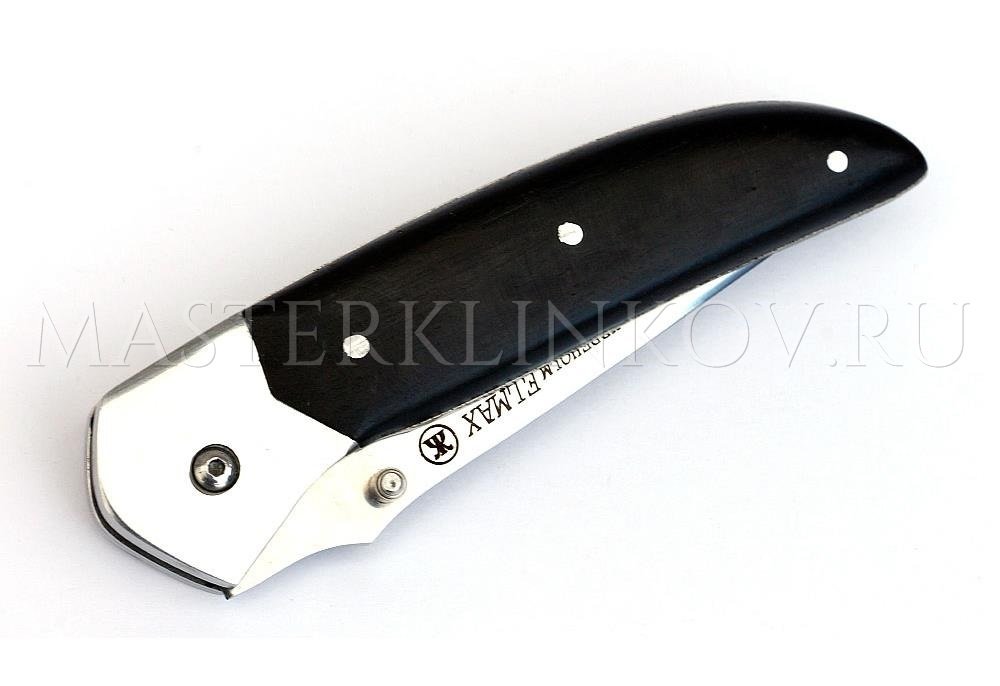 Нож складной из порошковой стали Elmax Флинт, рукоять - граб с клипсой