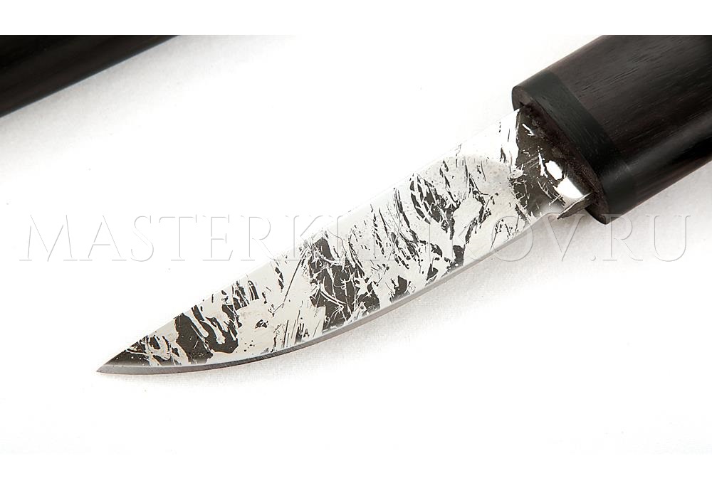 Нож из стали D2 Брелок-3, рукоять и ножны - черный граб