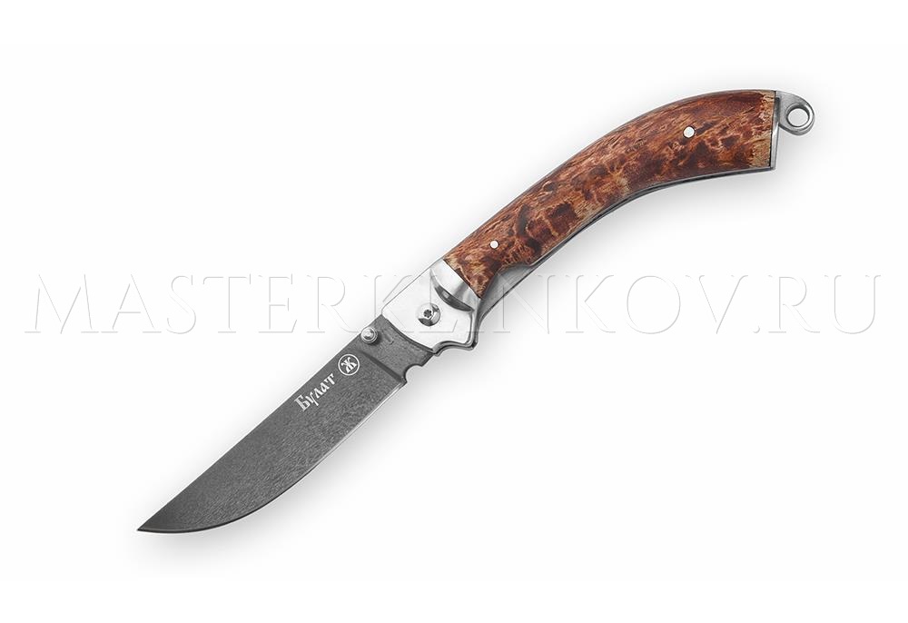 Нож складной из булатной стали Адмирал, рукоять - карельская береза