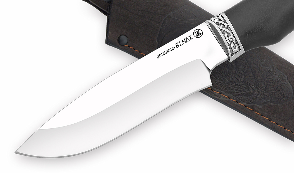 Нож из порошковой стали Elmax Волк, рукоять - черный граб, литье