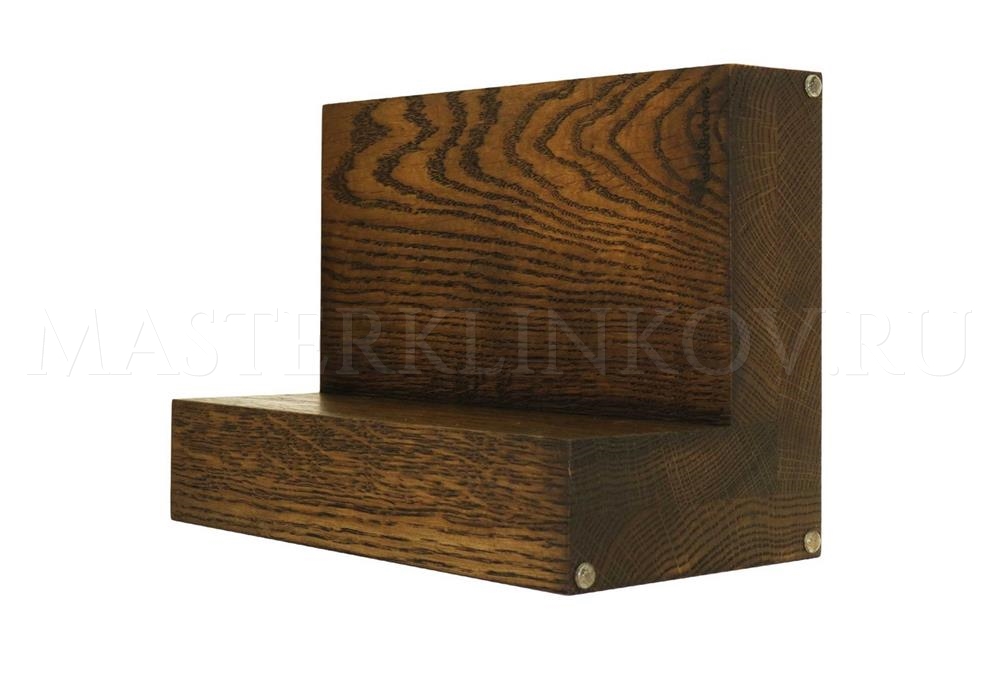 Угловая магнитная подставка для 8 ножей из дуба, покрытие - натуральное масло в цвет венге