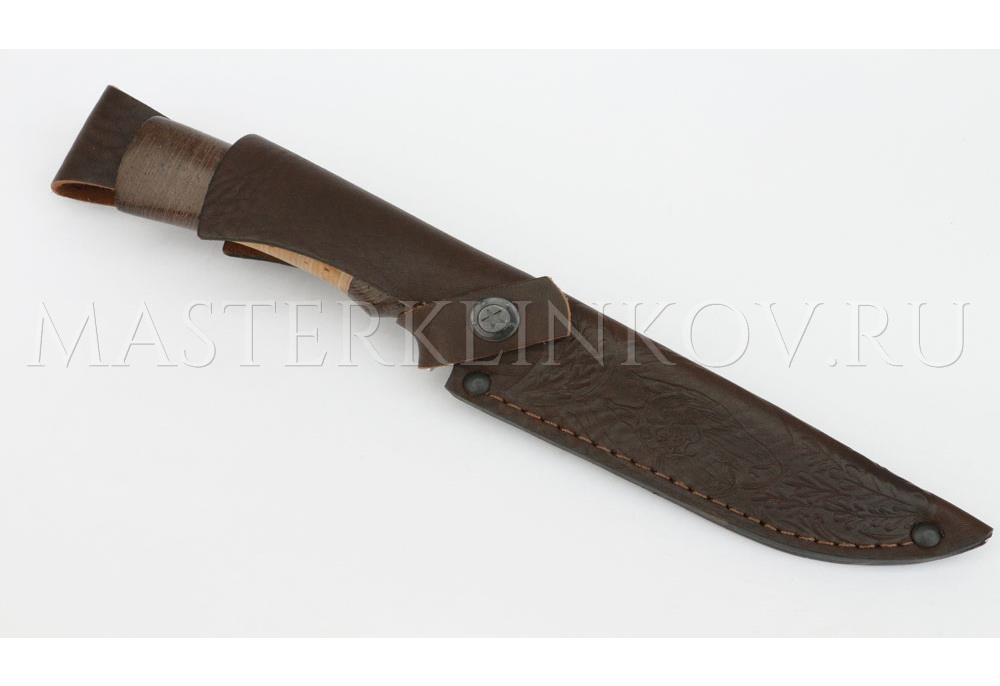 Нож из дамасской стали Судак, рукоять - венге, береста