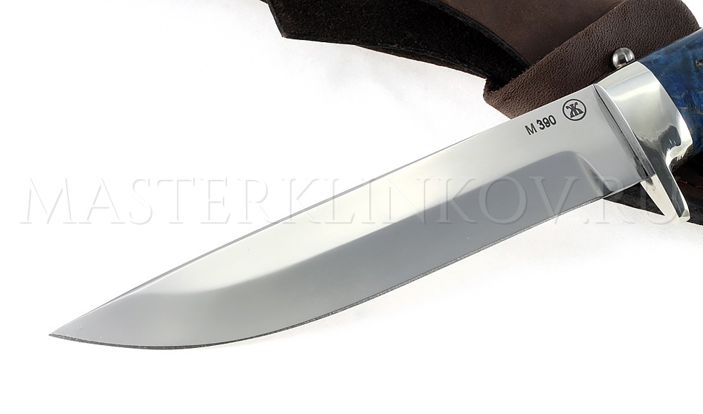 Нож из стали М390 Соболь, рукоять - карельская береза, литье