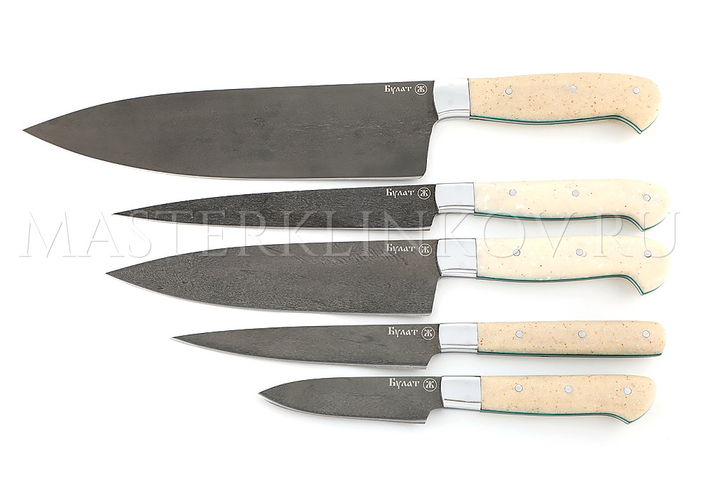 Нож кухонный из булатной стали Шеф-повар №4, 150 мм, рукоять - акрил