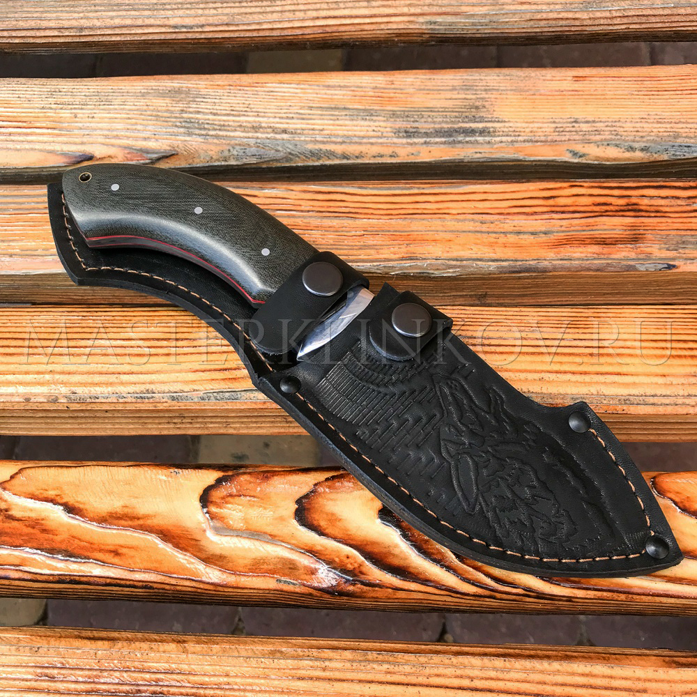 Нож из булатной стали «Носорог», цельнометаллический, рукоять - микарта