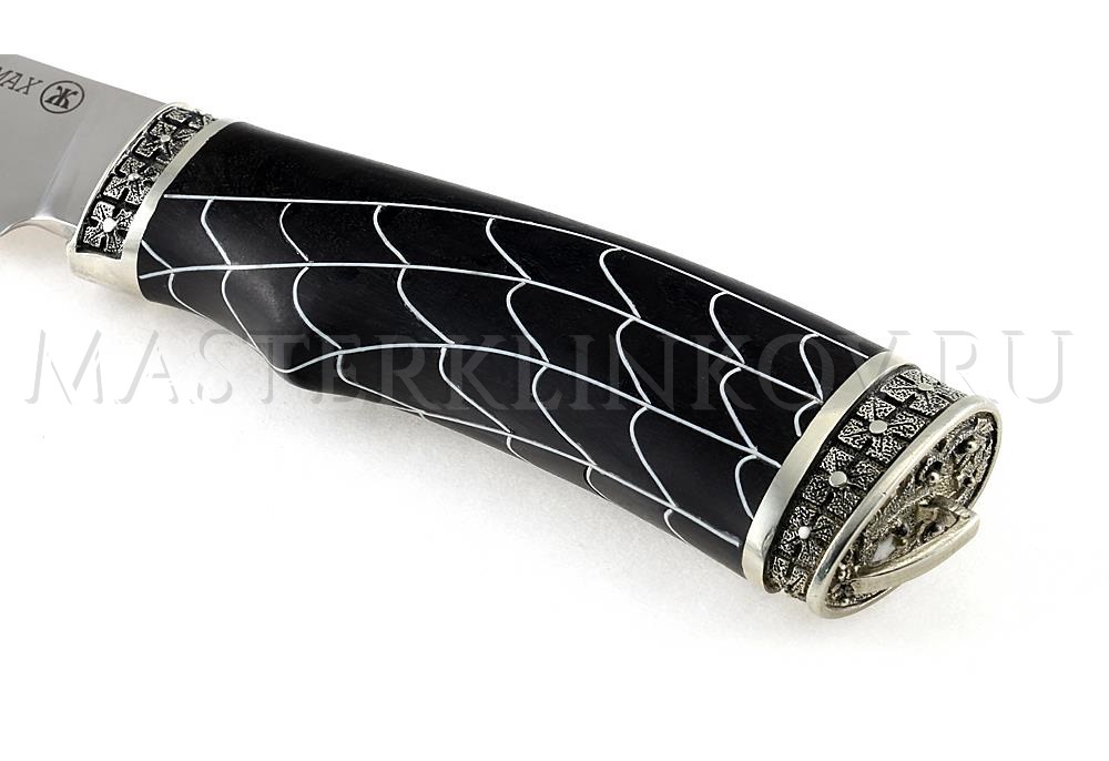 Нож из порошковой стали Elmax Невод, черный граб, литье