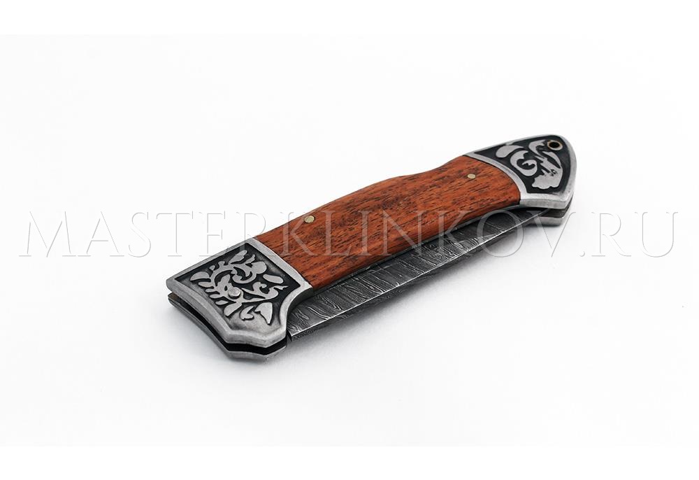 Нож складной из дамасской стали Юнкер №2, рукоять - сапеле