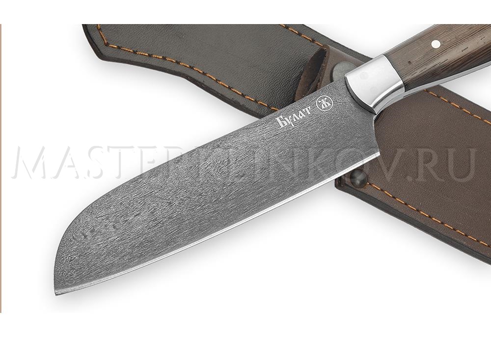 Нож кухонный из булатной стали Шеф-повар №5, лезвие 115 мм, венге